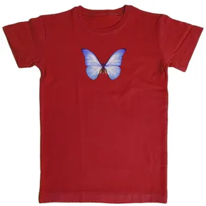 تی شرت آستین کوتاه بچگانه مدل پروانه تمام پنبه تریکو