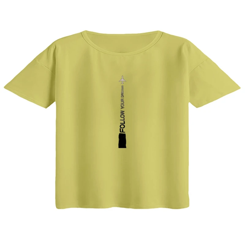 کراپ تی‌شرت آستین کوتاه زنانه مدل نوشته کد۱۳