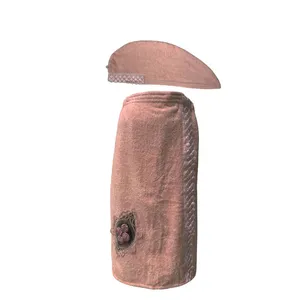 حوله استخری مدل دکلته کد 0098 سایز متوسط 70x140 سانتی متر به همراه کلاه حوله ای