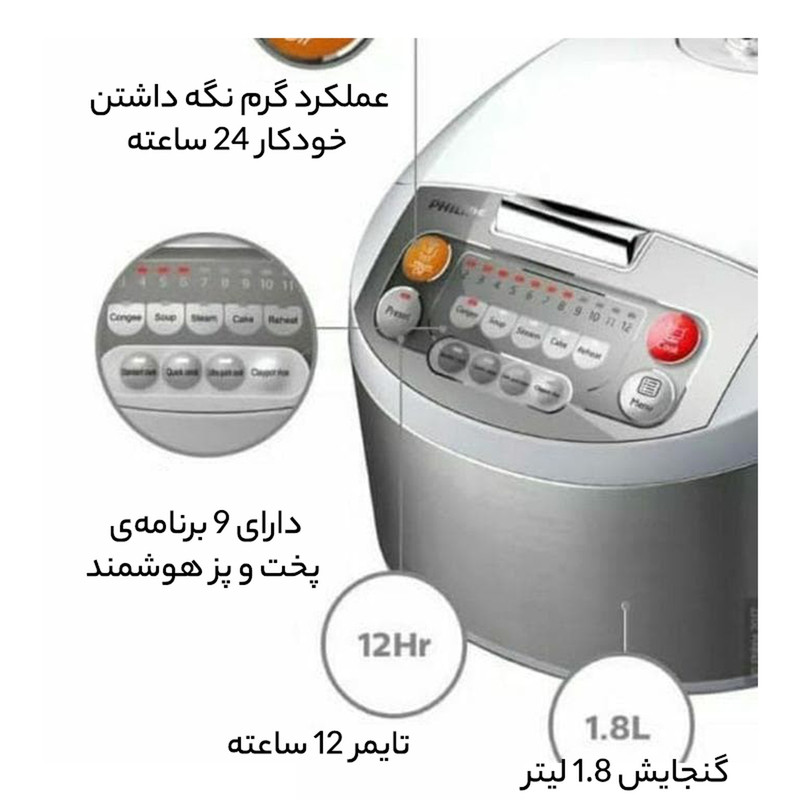 پلوپز فیلیپس مدل HD3038 Fuzzy Logic