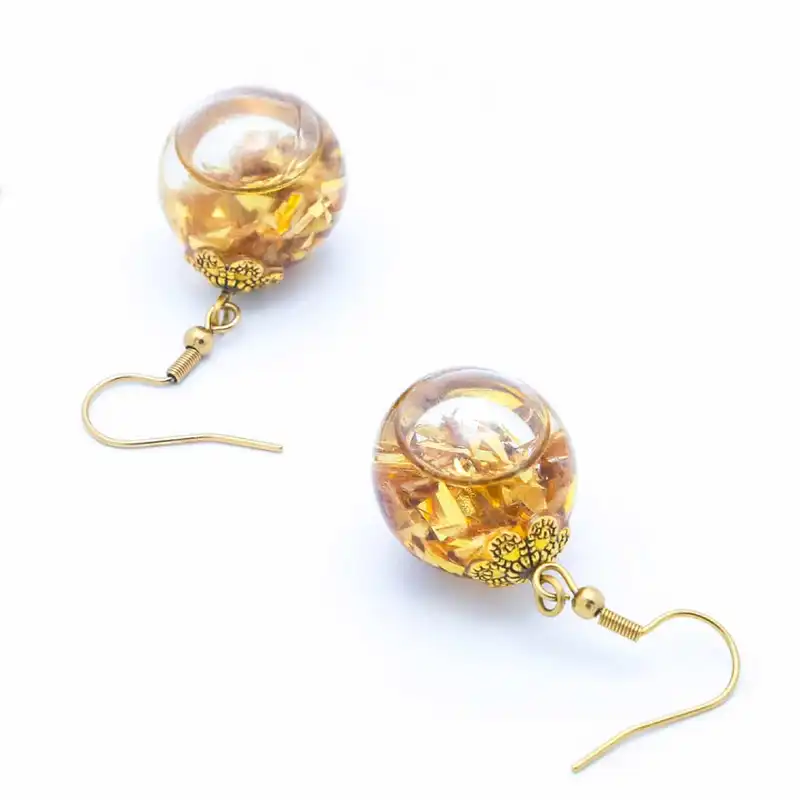 گوشواره زنانه آلتین هنر مدل گوی براده چتری