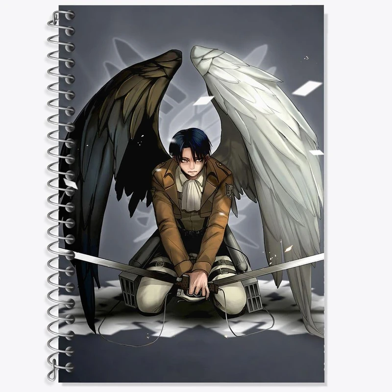 دفتر زبان 50 برگ خندالو مدل سه خط طرح لیوای انیمه اتک آن تایتان Attack on Titan کد 18556