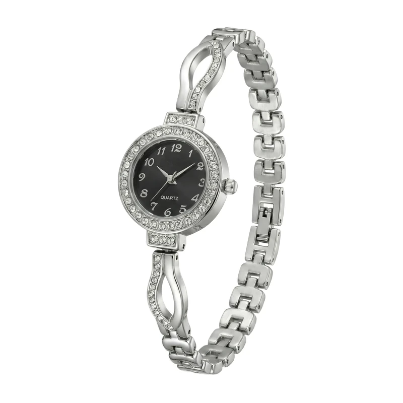 ساعت مچی عقربه‌ای کوارتز زنانه مدل لوکس بند ظریف دستبندی کد H003