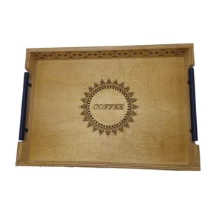 سینی مدل چوبی دسته فلزی کد U31