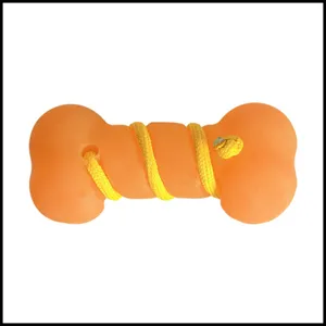 اسباب بازی سگ و گربه مدل استخوان نرم با بند