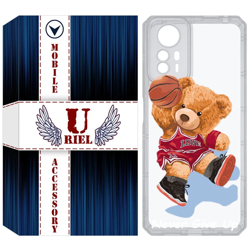 کاور یوریل مدل Clear کد 63 طرح خرس ورزشکار مناسب برای گوشی موبایل شیائومی Redmi Note 12S