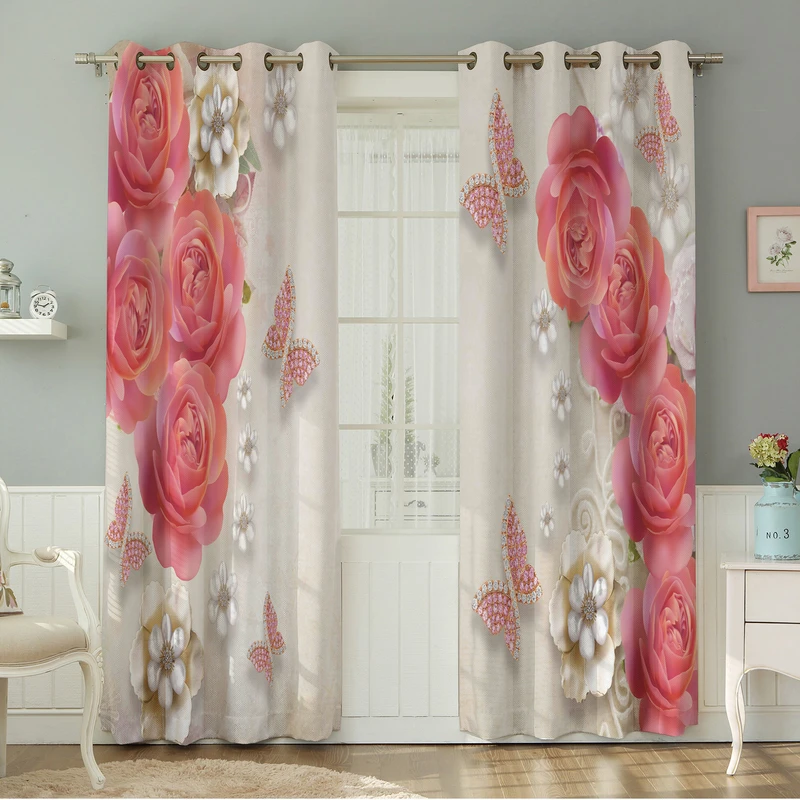 پرده نیروانا طرح  گل مدل مخمل کد 5183سایز 140×280 سانتی متر