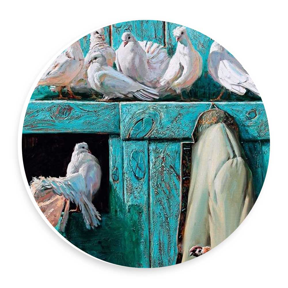 دیوارکوب طرح کبوترها و در قدیمی مدل wtb903