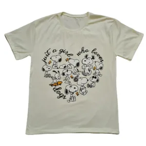 تی شرت آستین کوتاه زنانه طرح اسنوپی