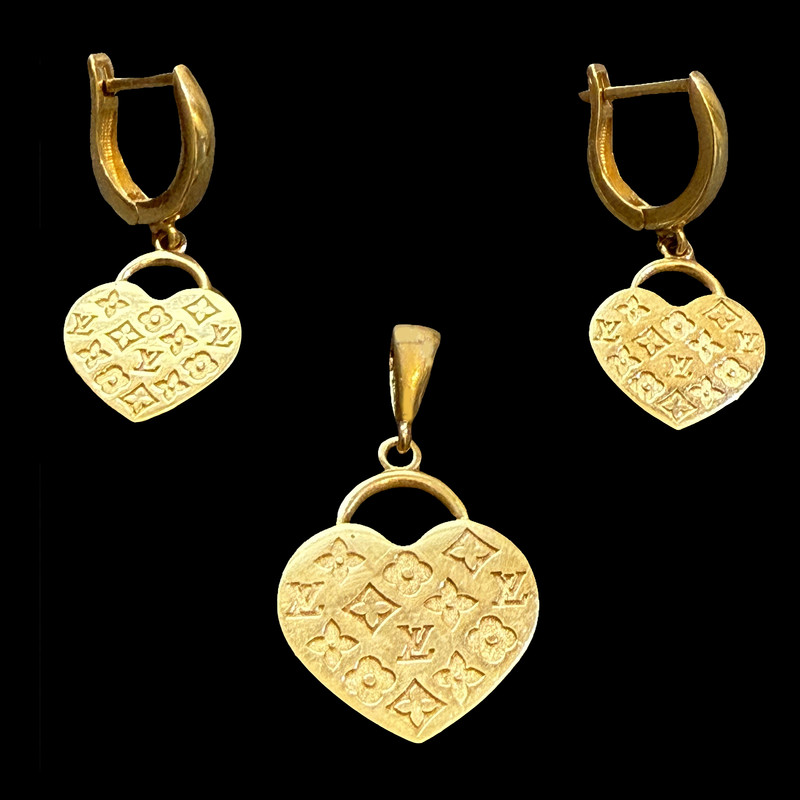 نیم ست طلا 18 عیار زنانه دوست خوب مدل Dk1068