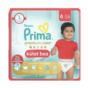 پوشک کودک پریما مدل شورتی سایز 6 بسته 28 عددی