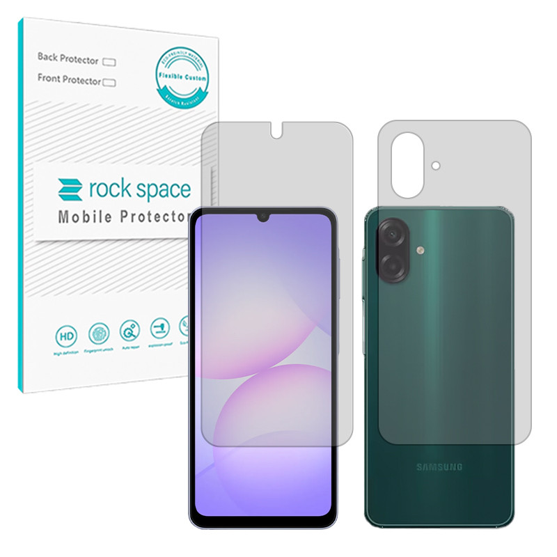 محافظ صفحه نمایش مات راک اسپیس مدل Resistant مناسب برای گوشی موبایل سامسونگ Galaxy A07 به همراه محافظ پشت گوشی موبایل 