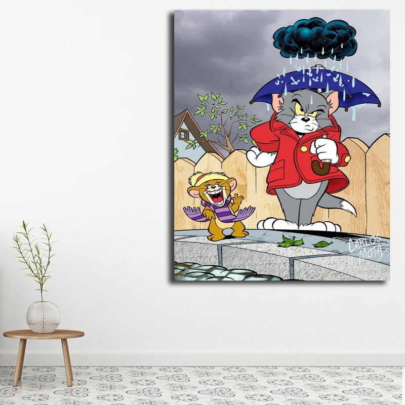 تابلو کودک و نوزاد مدل تام و جری کد 12