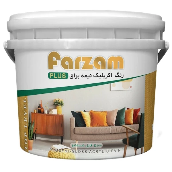 رنگ اکریلیک نیمه براق فرزام کد 500 وزن 4 کیلوگرم