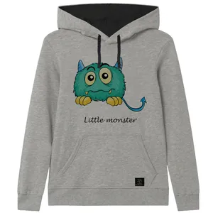 هودی پسرانه 27 طرح Little monster کد V16 رنگ طوسی