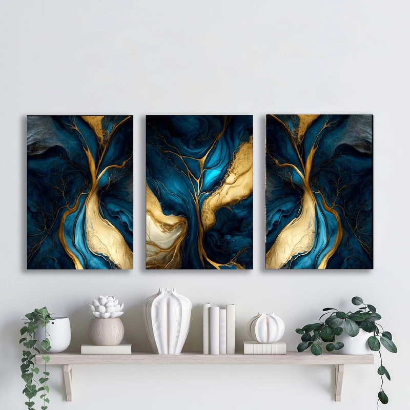 تابلو شاسی آتریسا مدل آبستره ATA002 مجموعه سه عددی