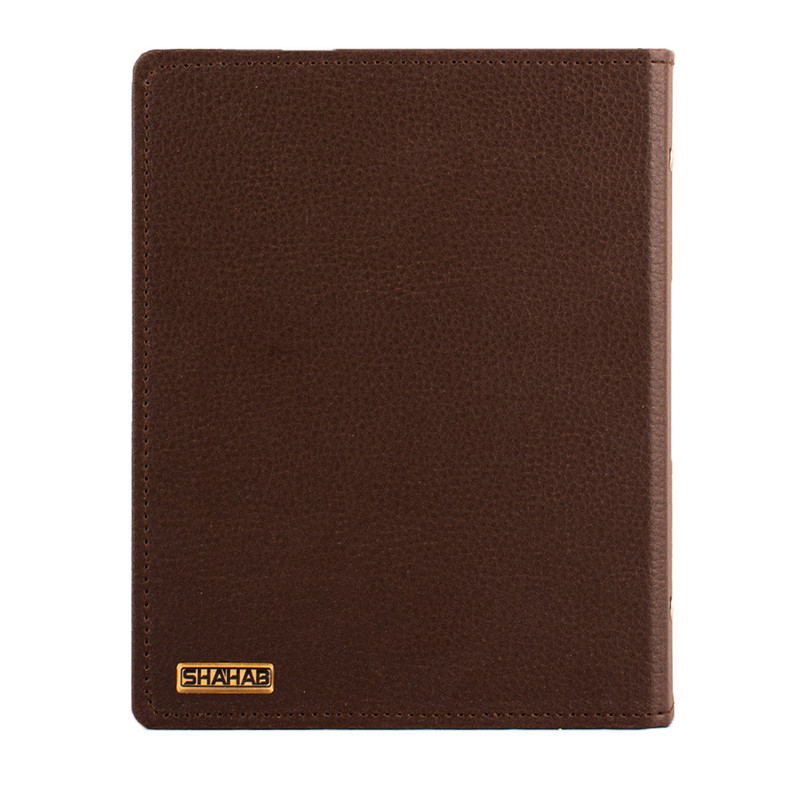 کلاسور مدل یک تکه چرمی پلاک دار 20 حلقه