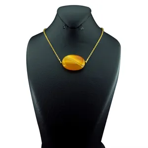 گردنبند زنانه مدل سنگ عقیق کد 002