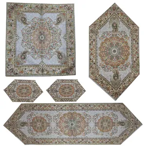 ست پنج تکه رومیزی ترمه مدل افشار کد KRK