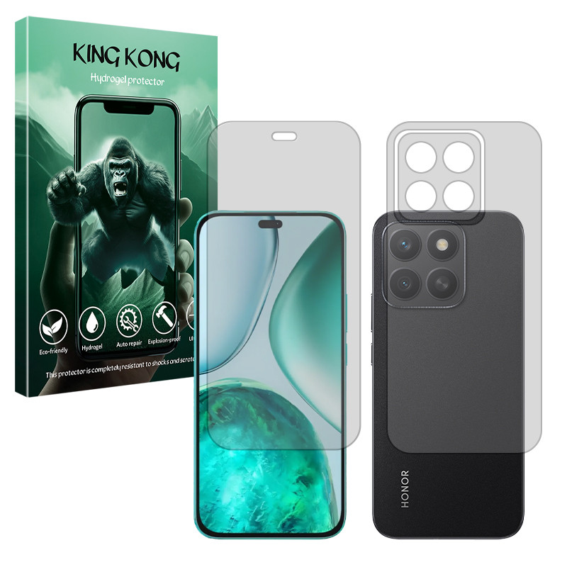 محافظ صفحه نمایش شفاف کینگ کونگ مدل Tough مناسب برای گوشی موبایل آنر X8c به همراه محافظ پشت گوشی