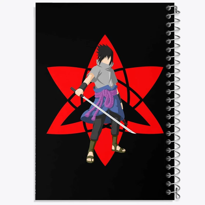 دفتر شطرنجی 50 برگ خندالو طرح انیمه ناروتو شارینگان کد 10571