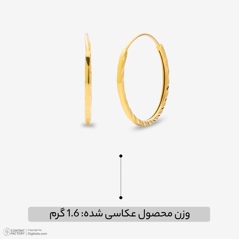 گوشواره حلقه‌ای طلا 18 عیار زنانه مایا ماهک مدل ME1247 - 4