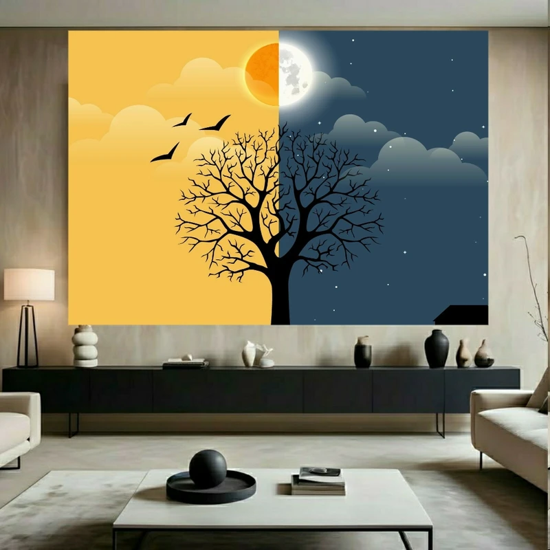 پوستر طرح روز و شب مدل تعادل طبیعت کد BK24298