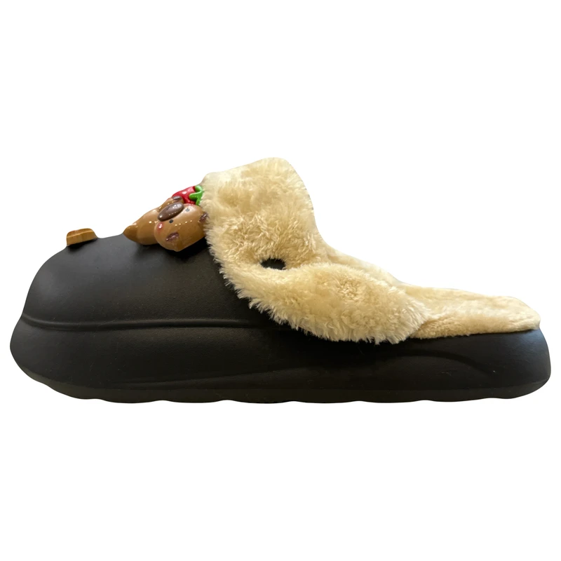 دمپایی حوله‌ای زیتون مدل کریسمس