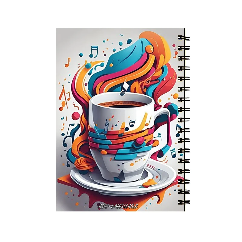 دفتر زبان 50 برگ طرح ماگ قهوه کد 28