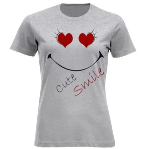 تی شرت آستین کوتاه زنانه مدل لبخند کد F1517