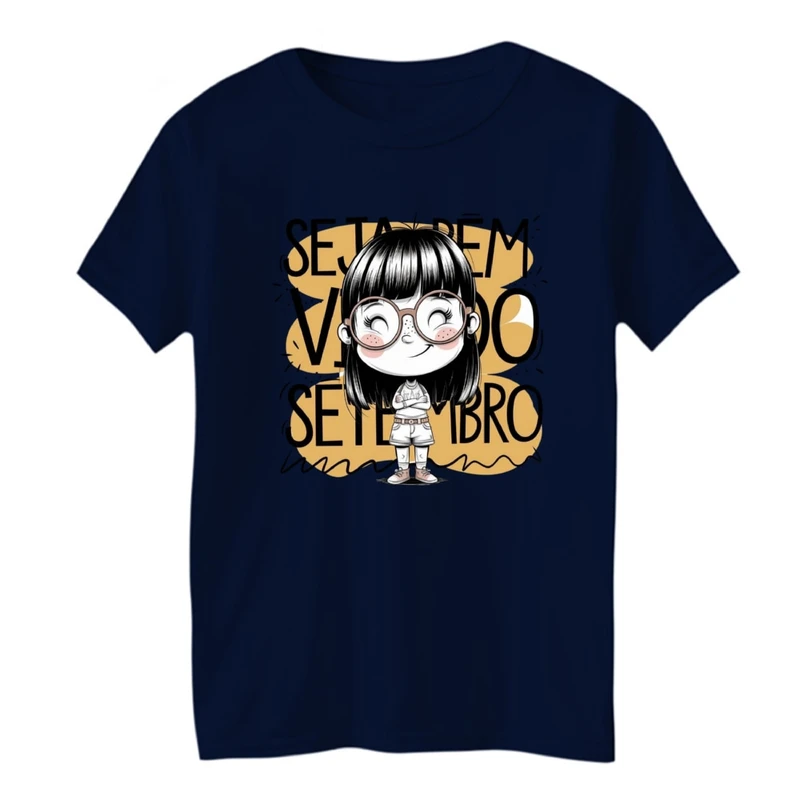 تی شرت آستین کوتاه بچگانه مدل دخترک عینکی