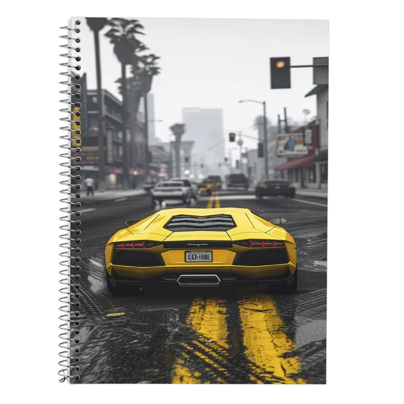 دفتر زبان 50 برگ مدوپد مدل دو خط طرح GTA کد DF14306