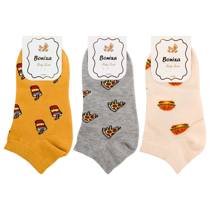 جوراب ساق کوتاه بچگانه بونیکسا مدل BX47-3 مجموعه 3 عددی