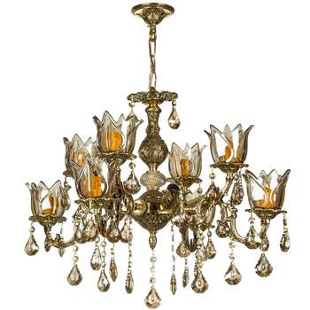 لوستر 12 شعله چشمه نور کد CA2143/4+8-BO