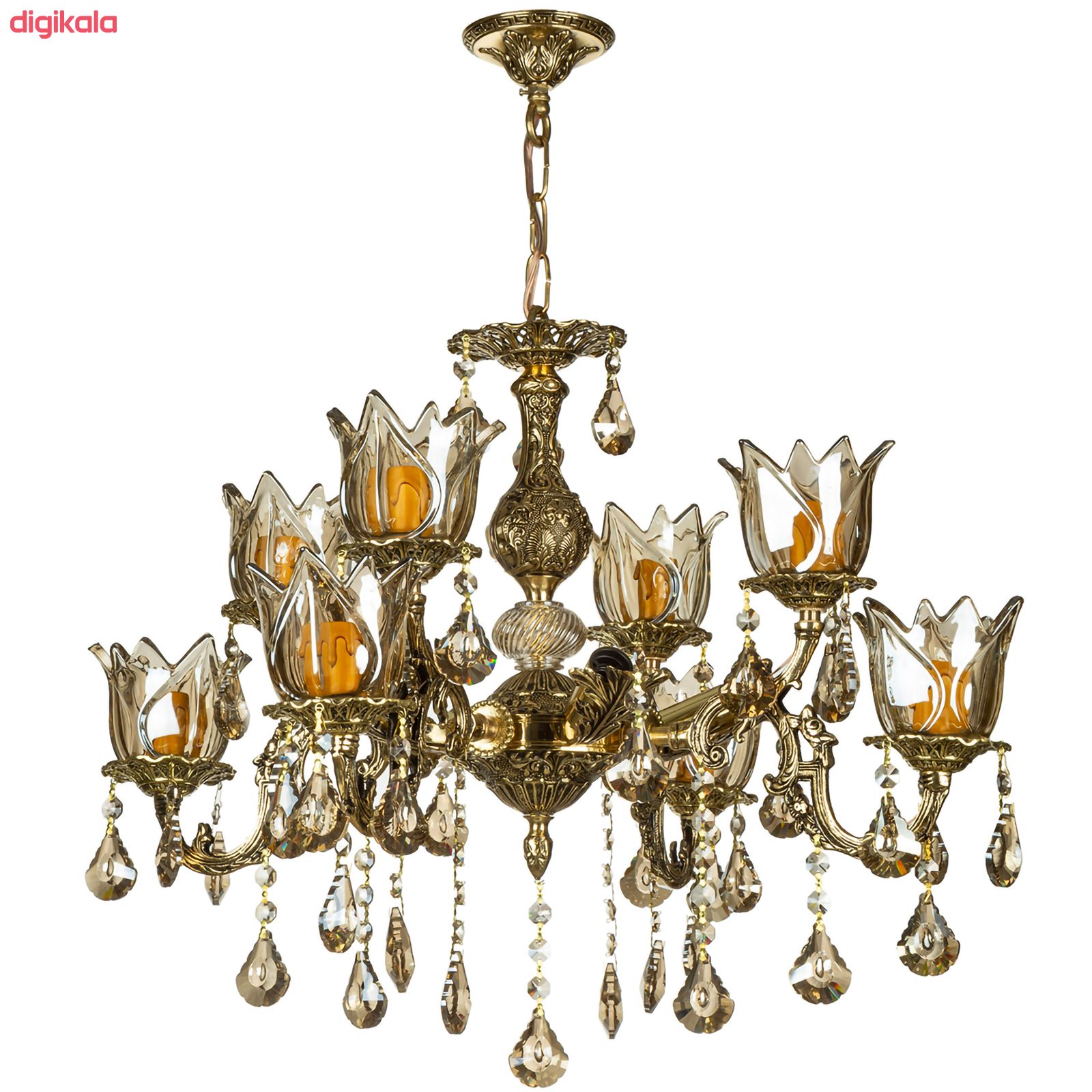 لوستر 12 شعله چشمه نور کد CA2143/4+8-BO main 1 1