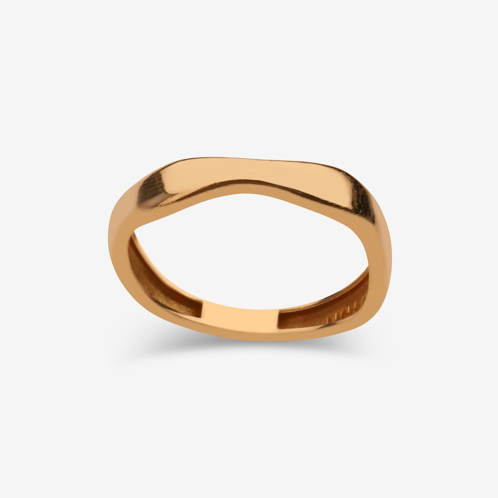 انگشتر طلا 18 عیار زنانه حافا گلد مدل منحنی کد r008 سایز 53 -  - 1