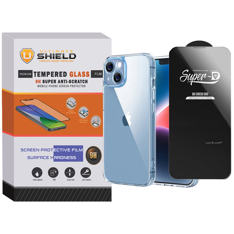 کاور آلتیمیت شیلد مدل SuperD-Clear مناسب برای گوشی موبایل اپل iPhone 13 به همراه محافظ صفحه نمایش