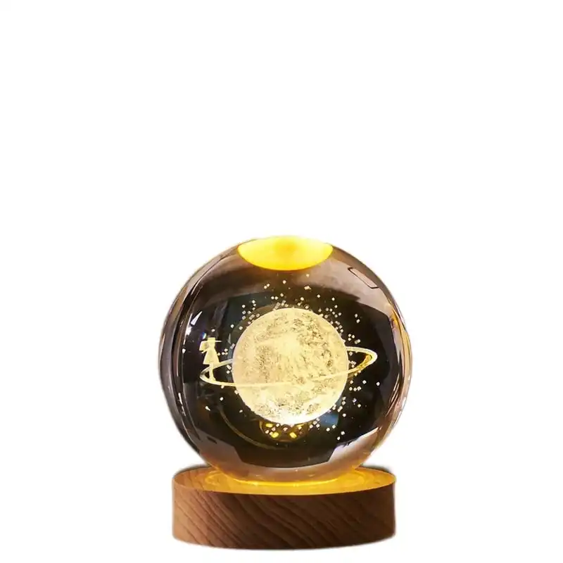 گوی کریستالی طرح دختر و ماه سه بعدی