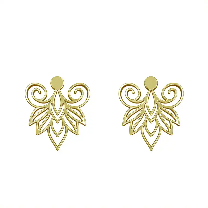 گوشواره طلا 18 عیار زنانه مدوپد مدل هندسی کد GA1-15229