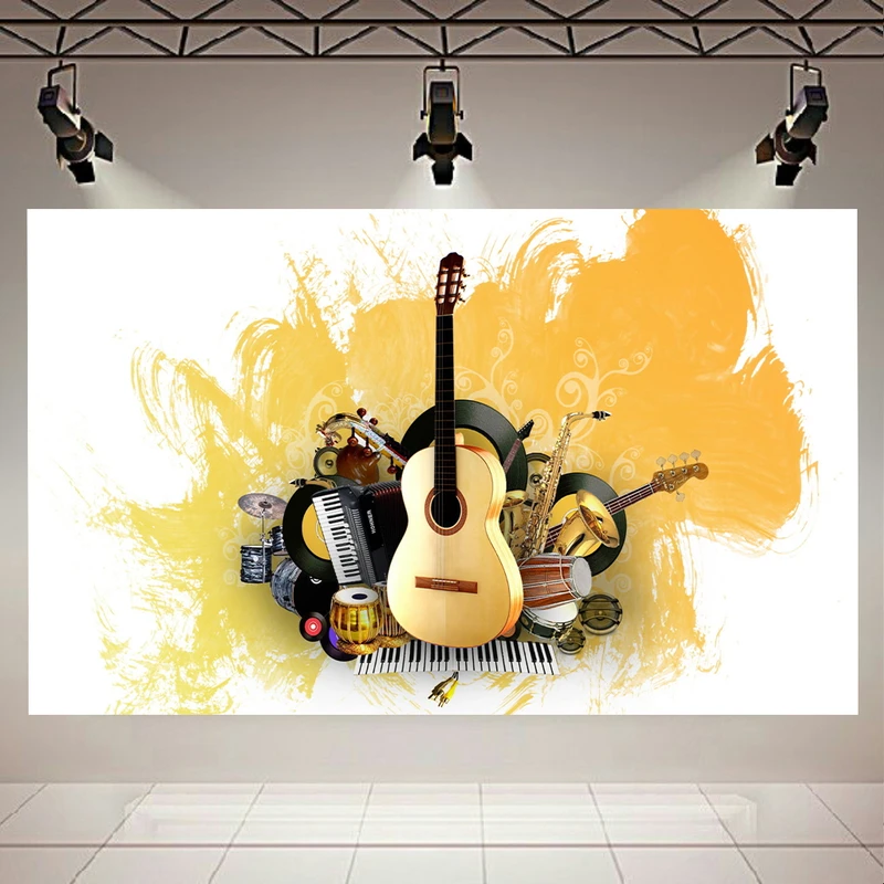 پوستر پارچه ای طرح سازهای موسیقی کد AR19380
