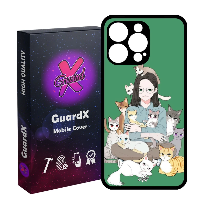 کاور گارد ایکس طرح زن و گربه مدل Glass10676 مناسب برای گوشی موبایل اپل iPhone 15 Pro Max
