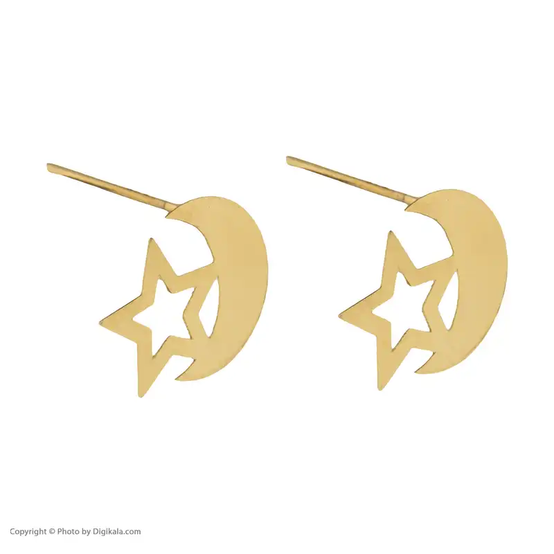گوشواره طلا 18 عیار زنانه باراد زر مدل ماه و ستاره کد BR115