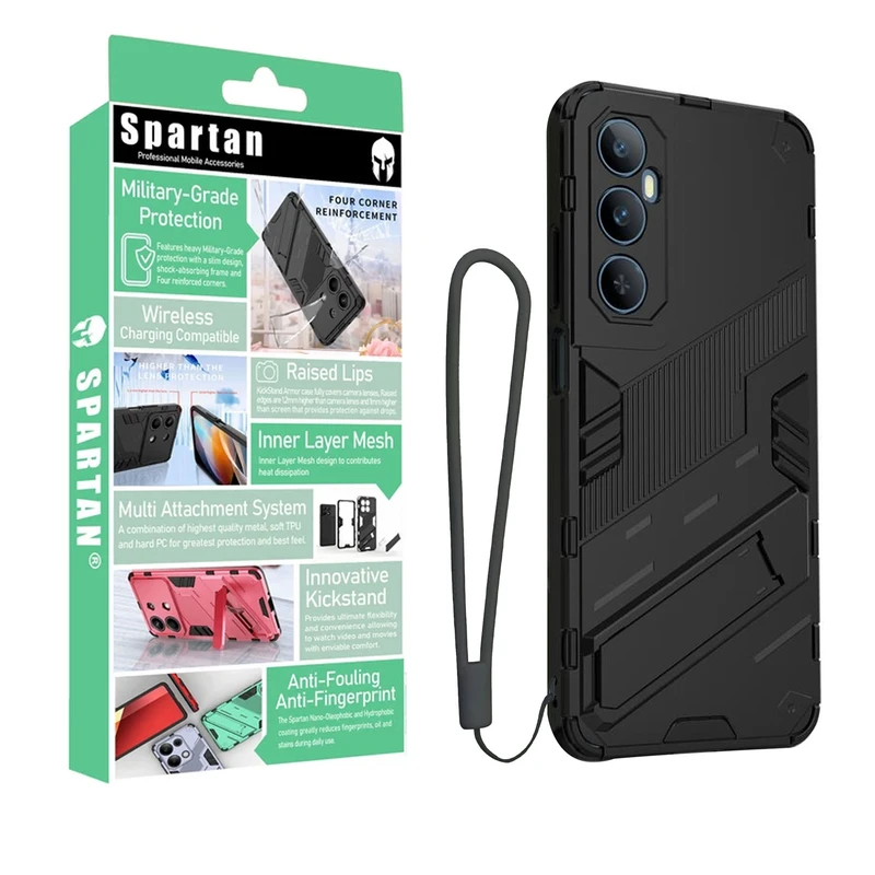 کاور اسپارتان مدل Bibercas Strap مناسب برای گوشی موبایل ریلمی Realme C65 4G به همراه بندآویز