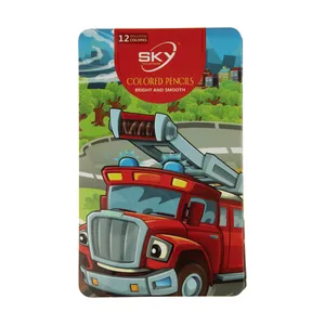 مداد رنگی 12 رنگ اسکای مدل ماشین آتش نشانی 