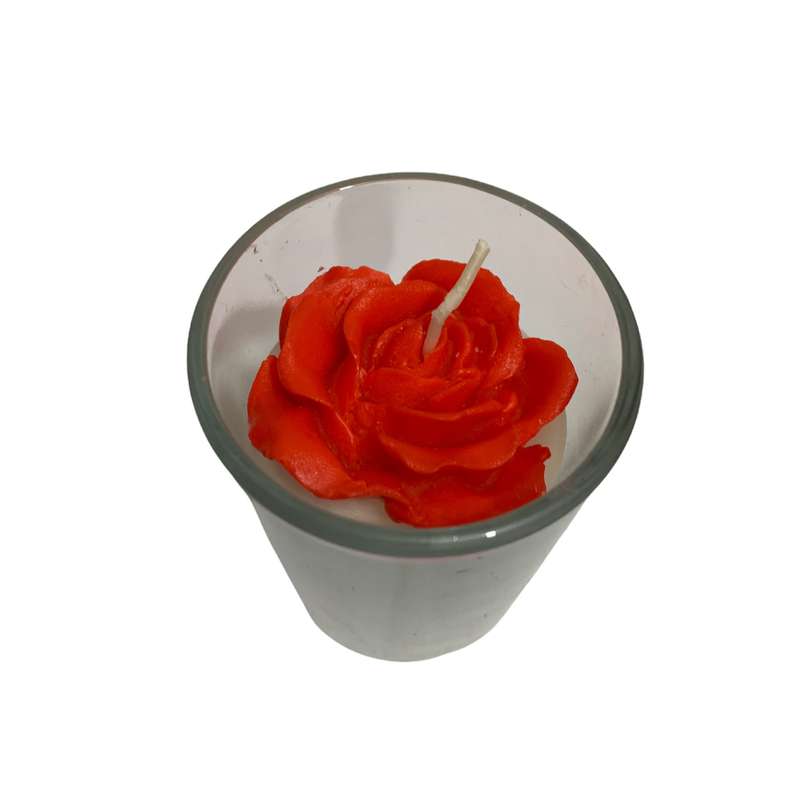 شمع لیوانی مدل رز قرمز