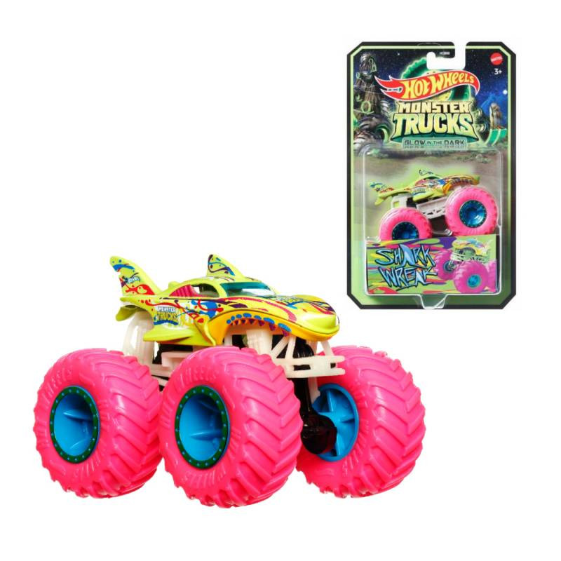 ماشین بازی هات ویلز مدل Monster Trucks Glow In The Dark Shark Wreak کد HCB50 - HGX15
