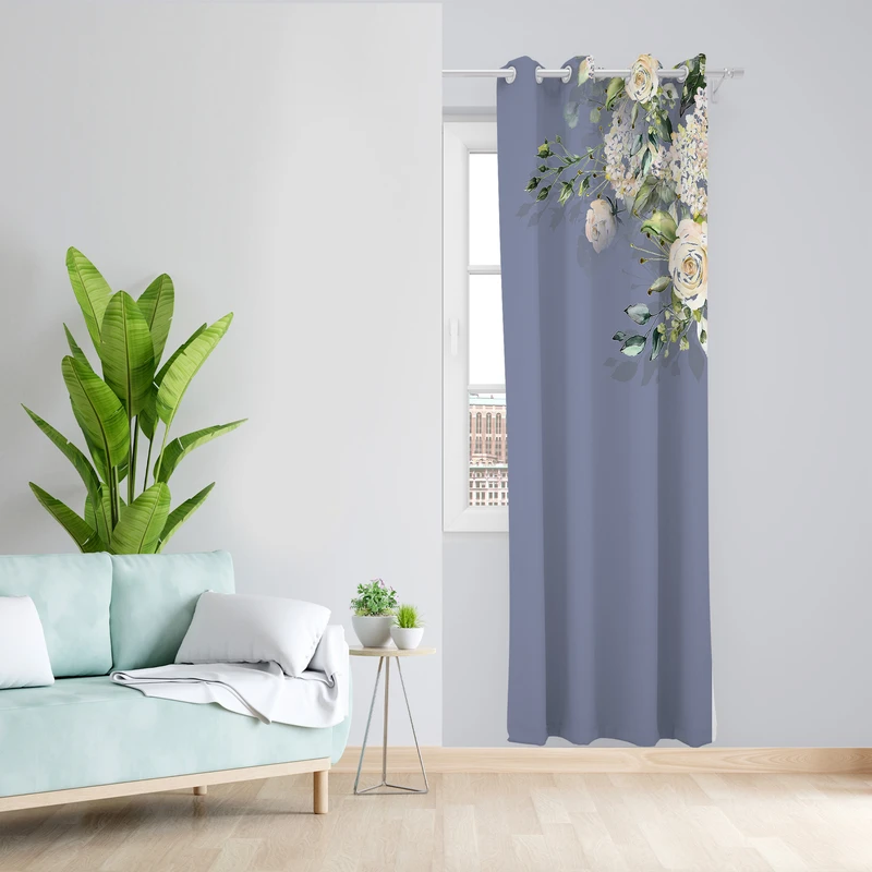 پرده طرح گل مدل مخمل پانچی کد 4031 z سایز 140x200 سانتی متر