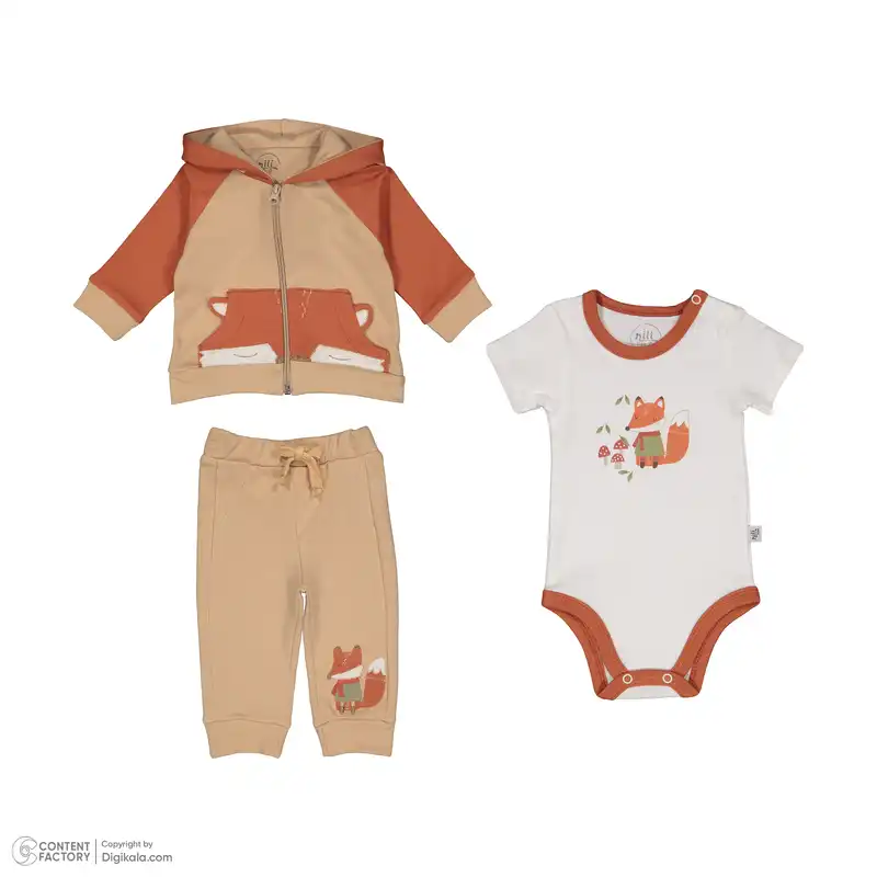 ست 3 تکه لباس نوزادی پسرانه نیلی مدل 4065