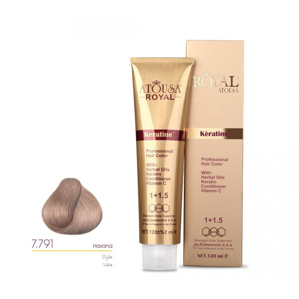 رنگ مو آتوسا رویال شماره 7.791 حجم 120 میلی لیتر رنگ هاوانا