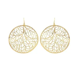 گوشواره طلا 18 عیار زنانه قیراط طرح دایره کد GH3671